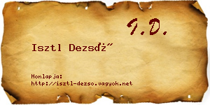 Isztl Dezső névjegykártya